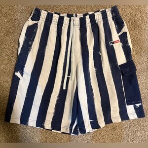 Nike Men's large Blue and White Striped Athletic Shorts